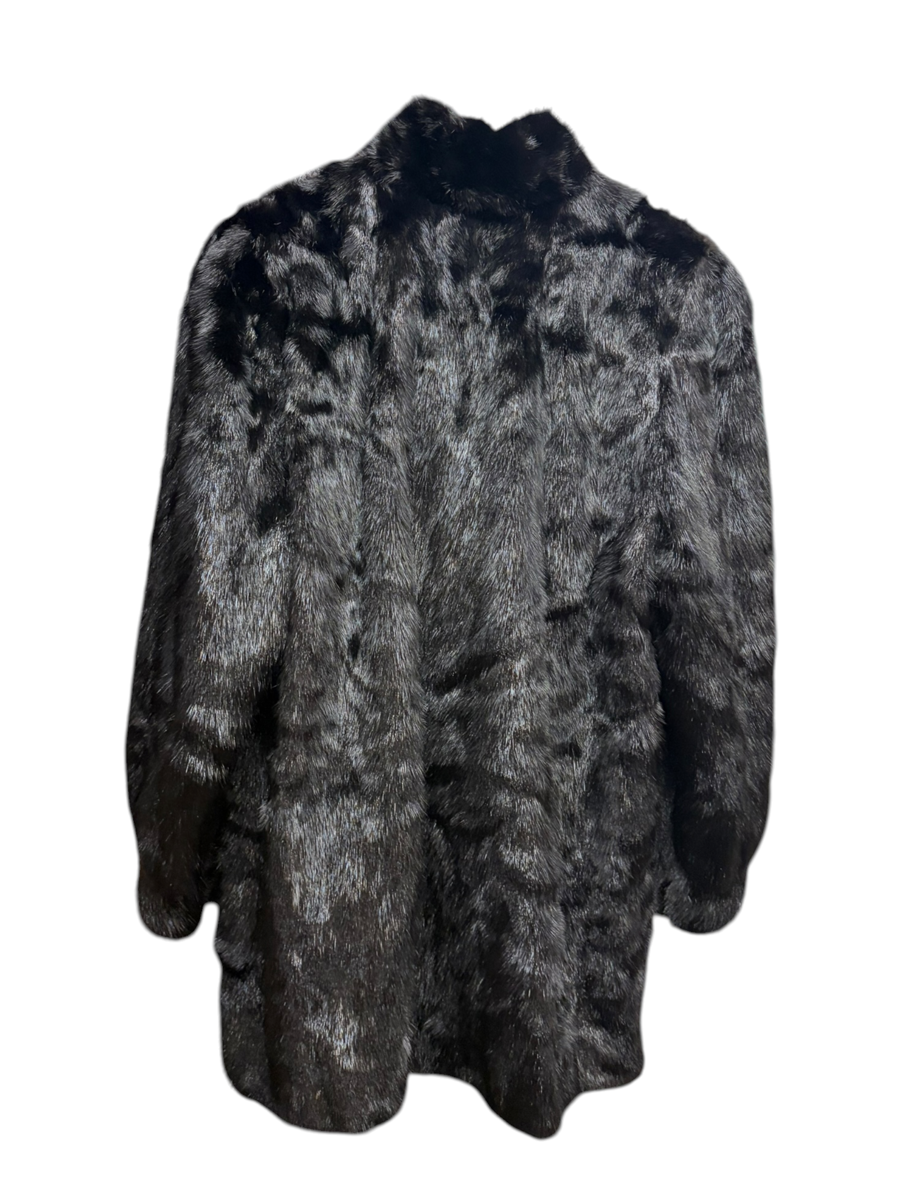 Vintage Saga Ranched Mink Black Fur Coat
