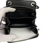 Yves Saint Laurent Black Leather Paris Lanyard Wallet