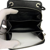 Yves Saint Laurent Black Leather Paris Lanyard Wallet