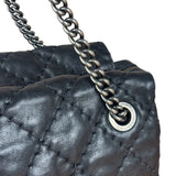 Chanel Black Leather Paris Moscow Flap/Chain Shoulder Bag 2005