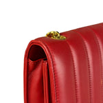 Saint Laurent Red Quilted Leather Vicky Flap Shoulder Bag