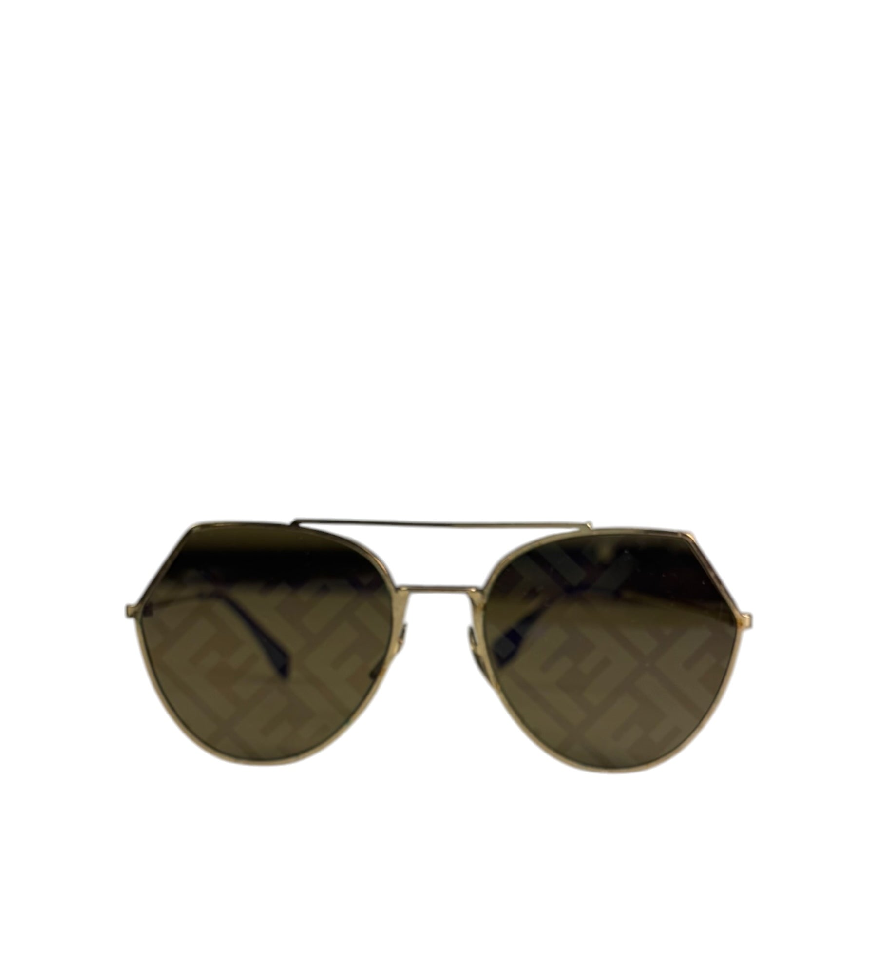 Fendi Gold-Toned Eyeline Aviator Sunglasses FF0494/S