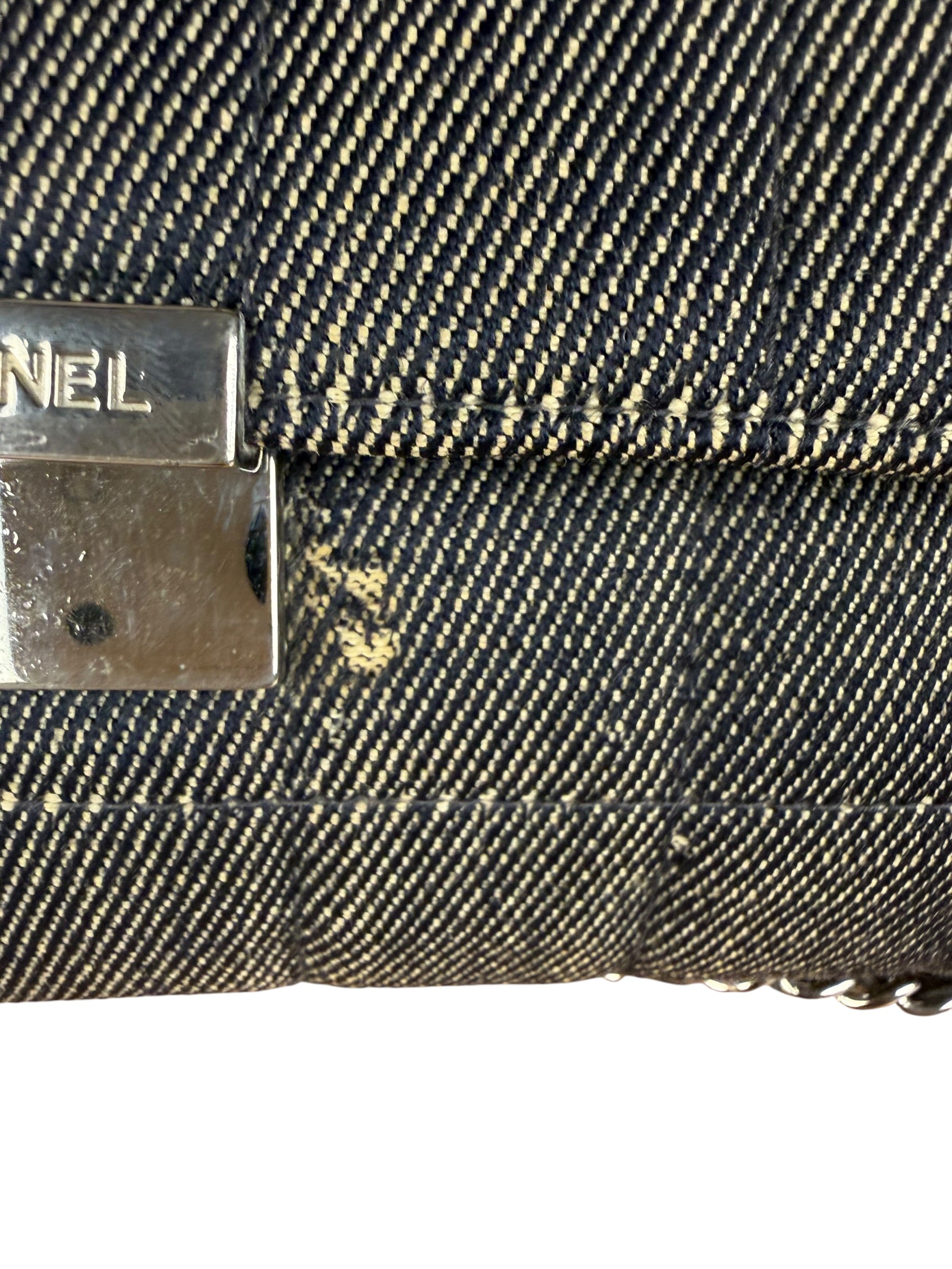 Chanel Denim Chocolate Bar Chain Flap Bag 2002