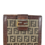 Fendi FF Buckle Canvas Print Compact Wallet