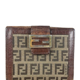Fendi FF Buckle Canvas Print Compact Wallet