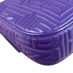 Fendi Purple Nappa Leather Medium Logo Embossed Baguette
