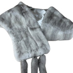 Saga Mink Vintage Grey Fur Tailed Shawl