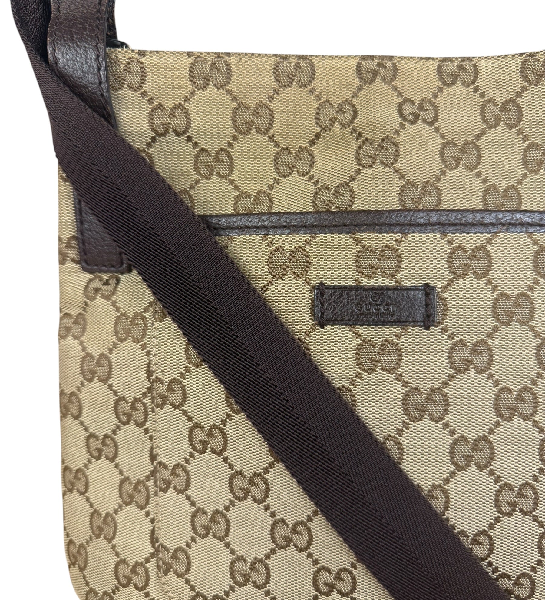 Gucci GG Vintage Beige/Brown Canvas Crossbody Bag