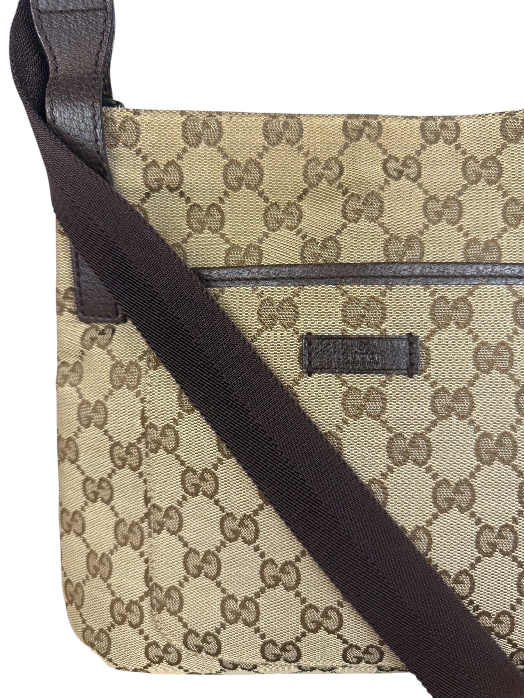 Gucci GG Vintage Beige/Brown Canvas Crossbody Bag