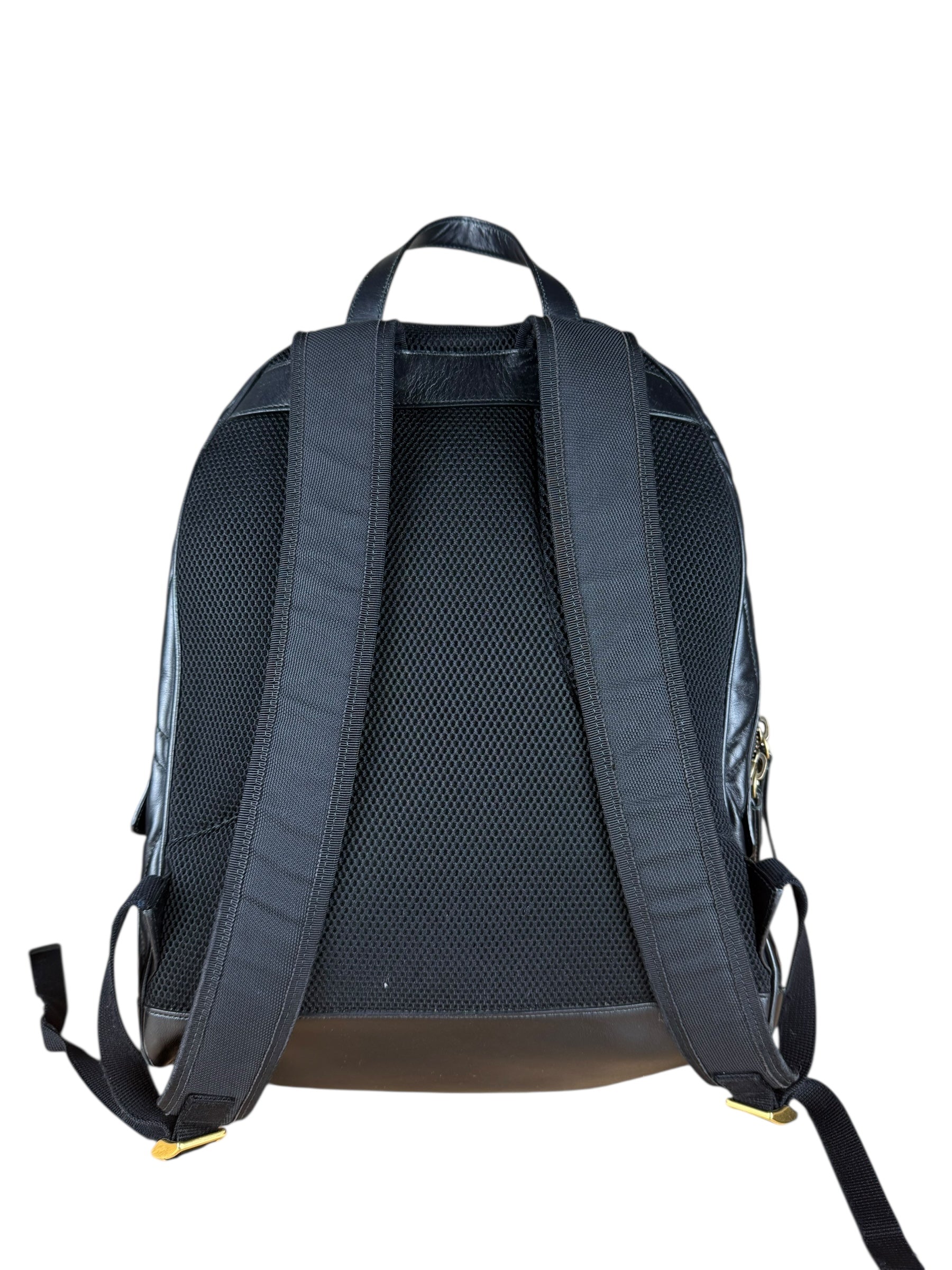 Gucci Black Chevron Leather Backpack