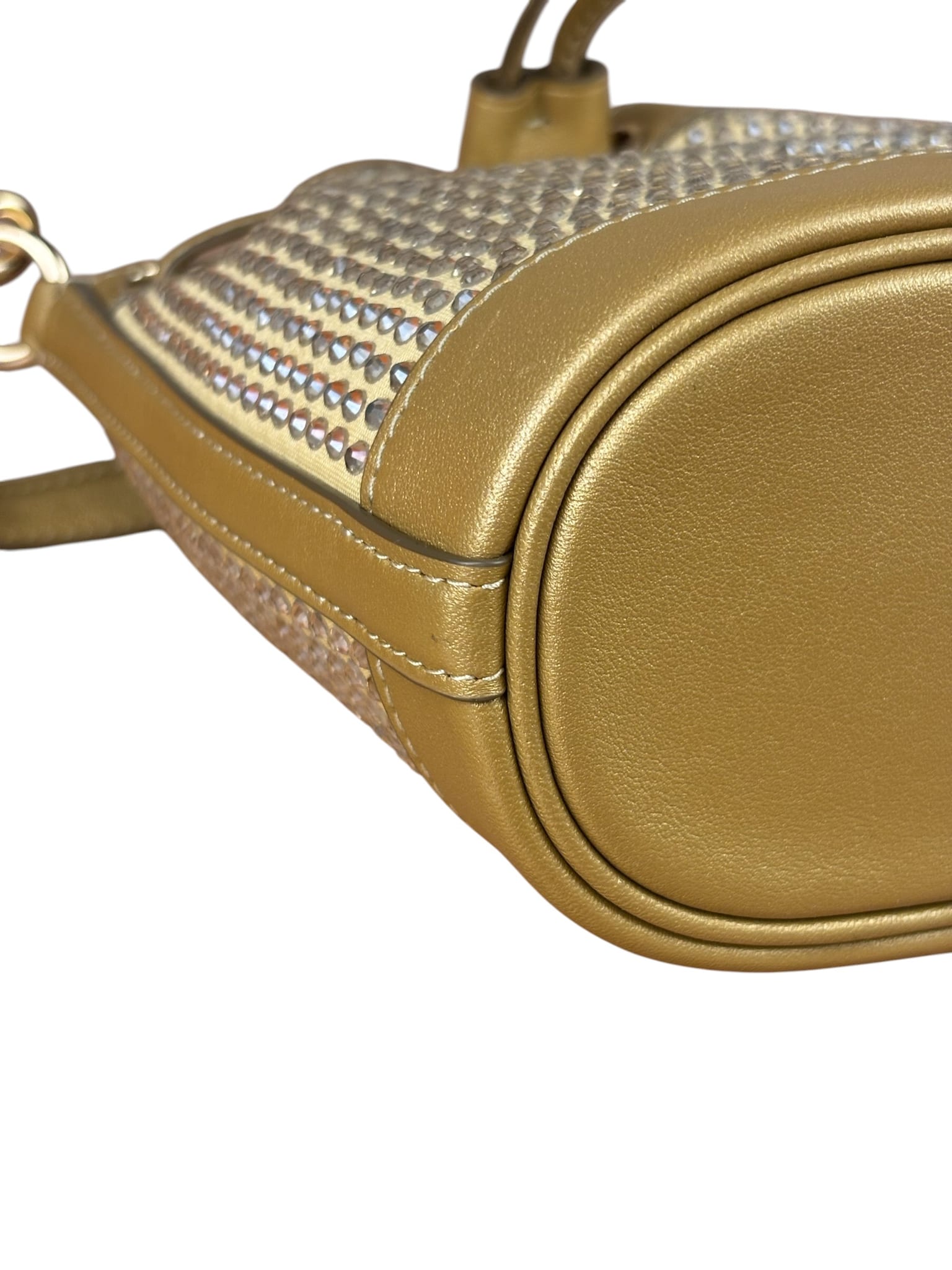 Coach Yellow Gold Mini Bucket Crystal Two-Way Bag