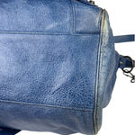 Balenciaga Navy Leather Moto Work Two-Way Bag