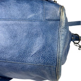 Balenciaga Navy Leather Moto Work Two-Way Bag