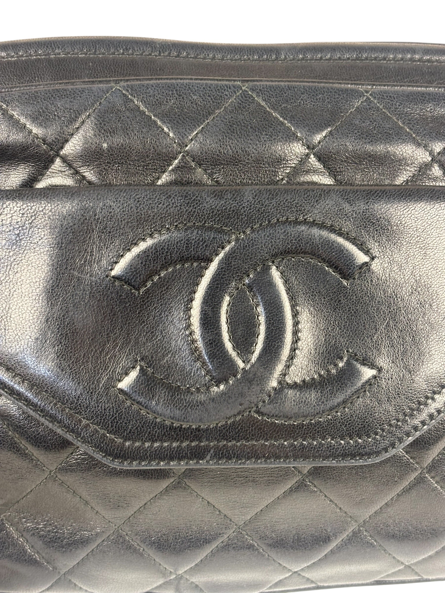 Chanel Black Diamond Stitch Camera Crossbody