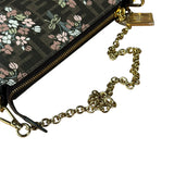 Fendi FF Floral Coated Canvas Chain Pochette