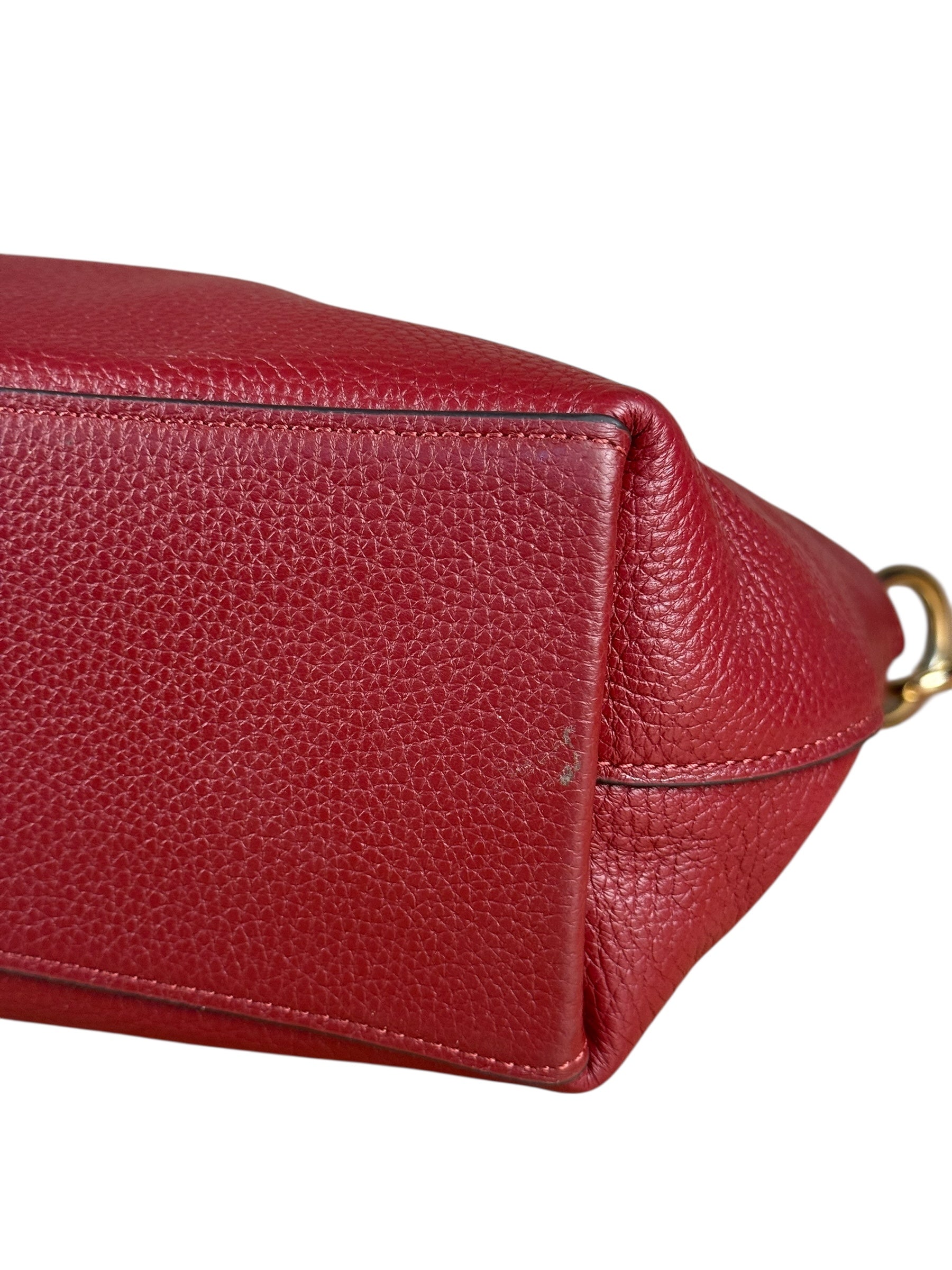 Coach Maroon Pebbled Leather Remi 2Way Bag