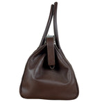 Prada Brown Leather Madras Cerniera Doctor Handbag