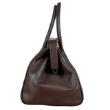 Prada Brown Leather Madras Cerniera Doctor Handbag