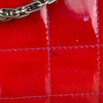 Chanel Red Patent Chocolate Bar Chain Flap Bag 2000