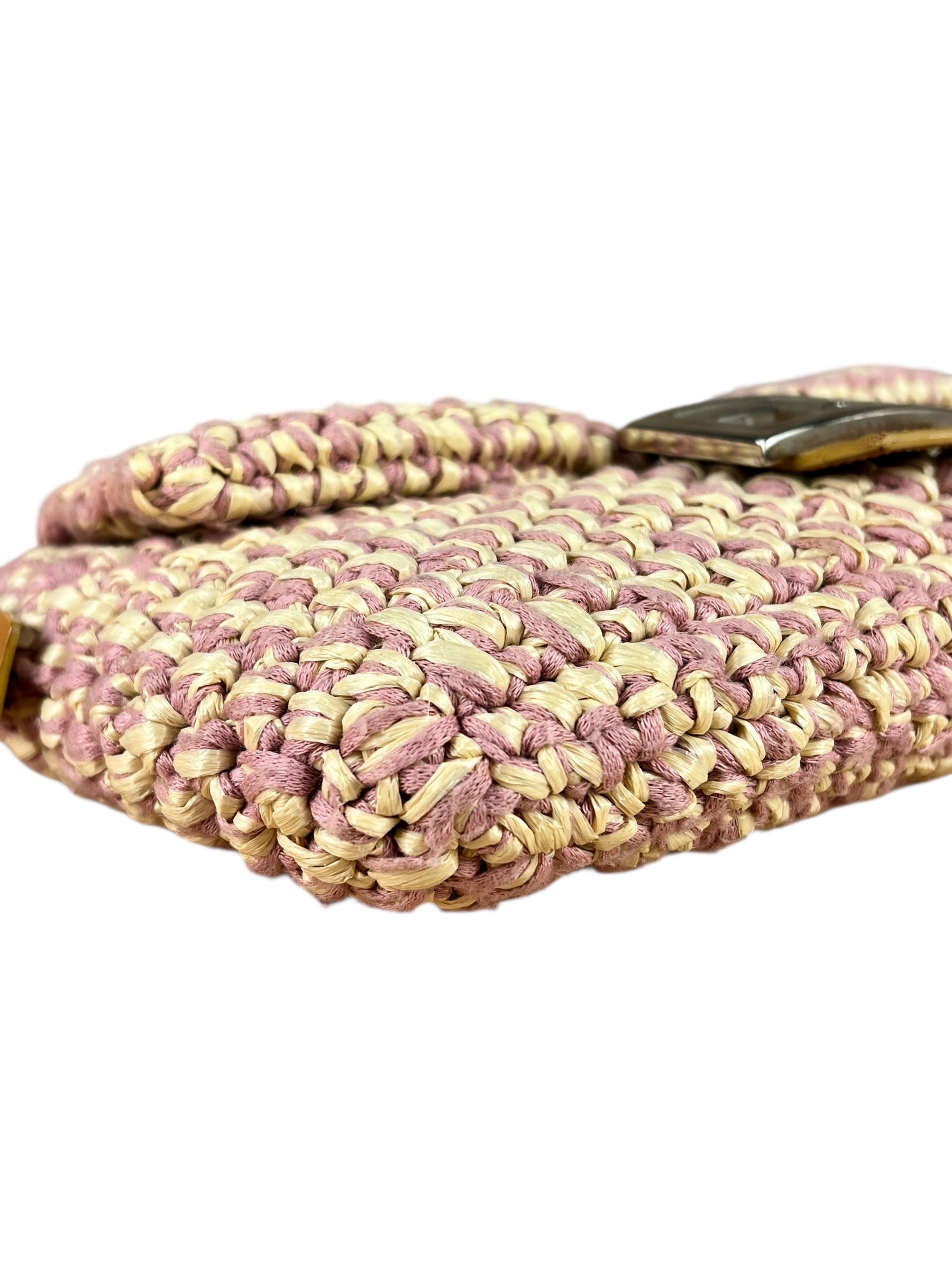 Fendi Raffia Crochet Baguette