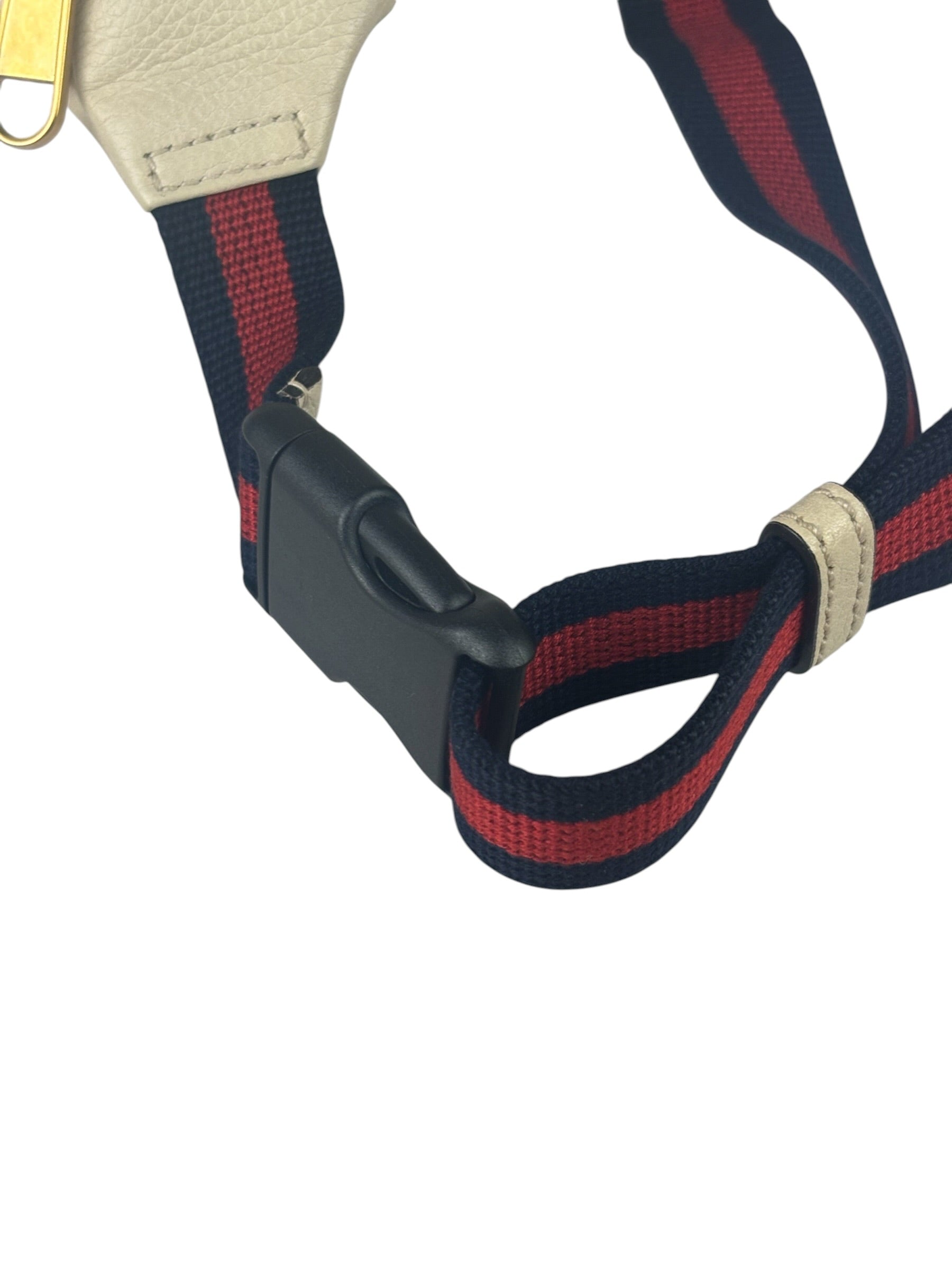 Gucci Cream Leather Print Belt Bag