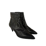 Saint Laurent Black Leather Studded Ankle Boots
