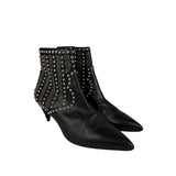 Saint Laurent Black Leather Studded Ankle Boots