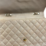 Chanel Beige Clair Jumbo Classic Flap Shoulder Bag 1990