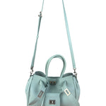 Balenciaga Blue Leather Mini Bel Air Carry All Two-Way Bag