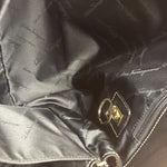 Salvatore Ferragamo Vintage Black Pebbled Leather Tote Bag