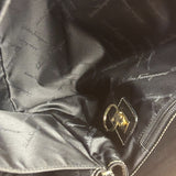Salvatore Ferragamo Vintage Black Pebbled Leather Tote Bag