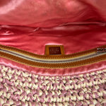 Fendi Raffia Crochet Baguette