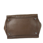 Prada Neutral Taupe Glace Calf Twin Pocket Two-Way Tote