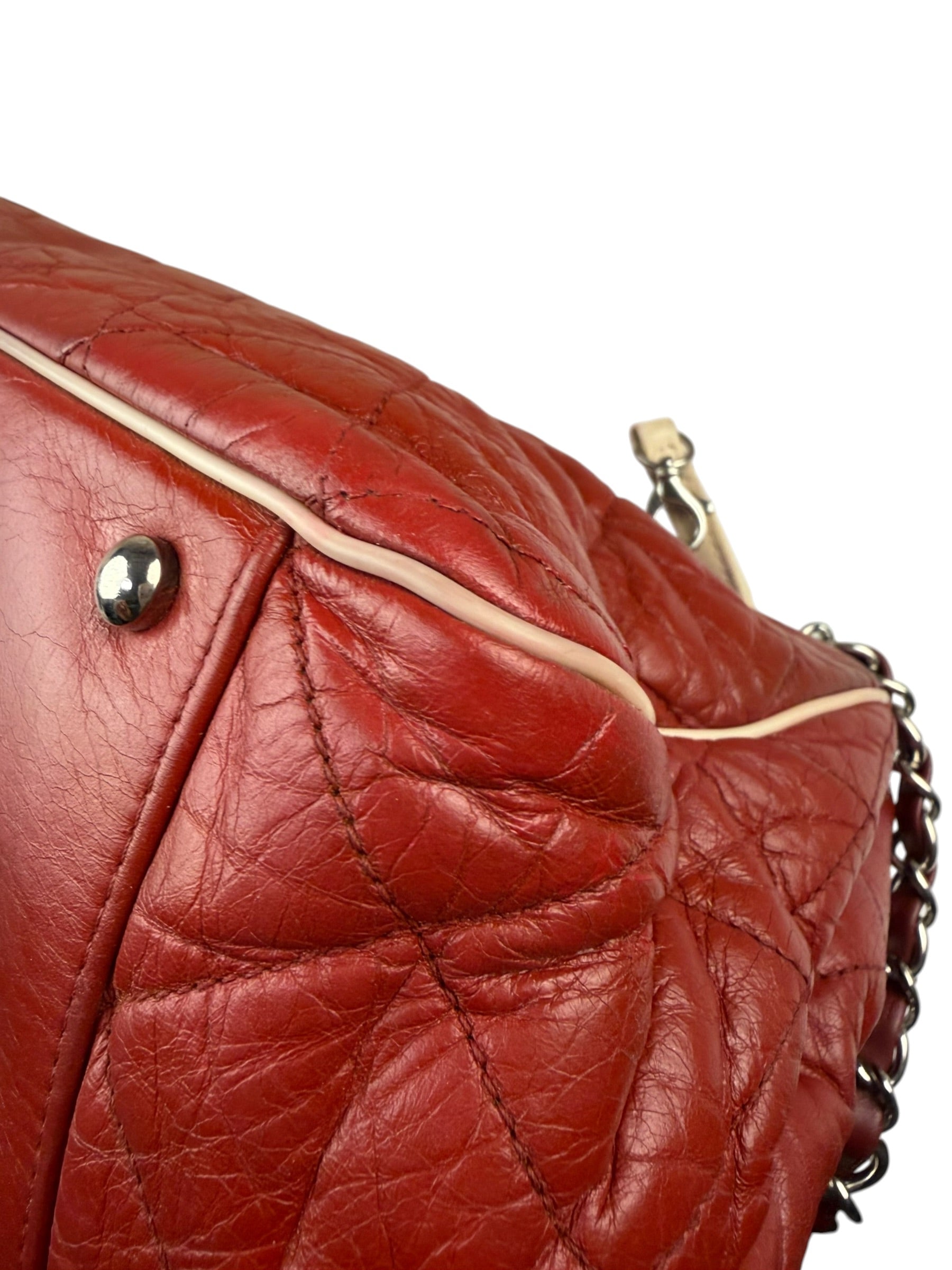Chanel Burgundy East West Accordion Flap Bag