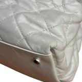 Chanel Vintage White Quilted Leather Chain Me Tote 2010