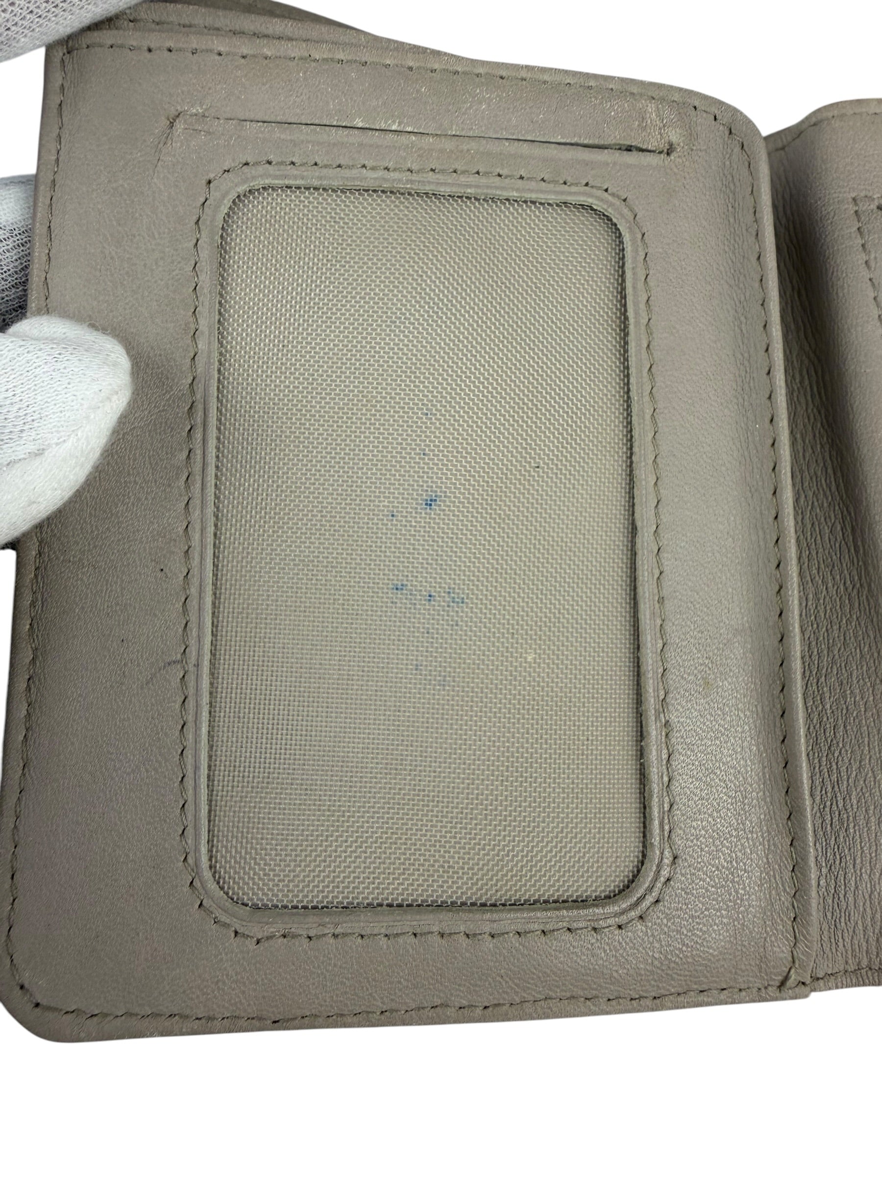 Loewe Muted Slate Blue Leather Monogram Debossed Anagram Wallet