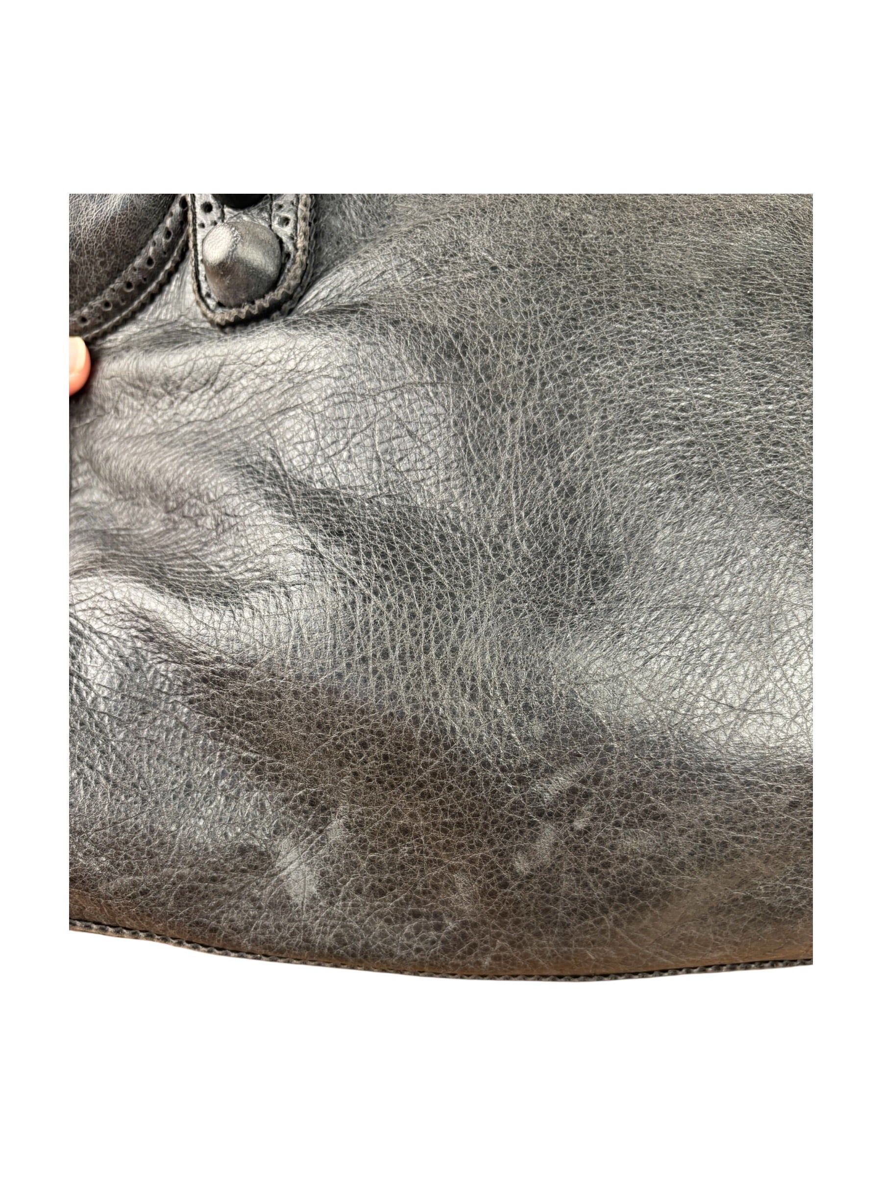 Balenciaga Dark Grey Covered Brogues City Bag