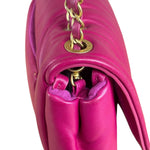 Chanel Fuchsia Pink Leather Puffy Flap Bag 2019