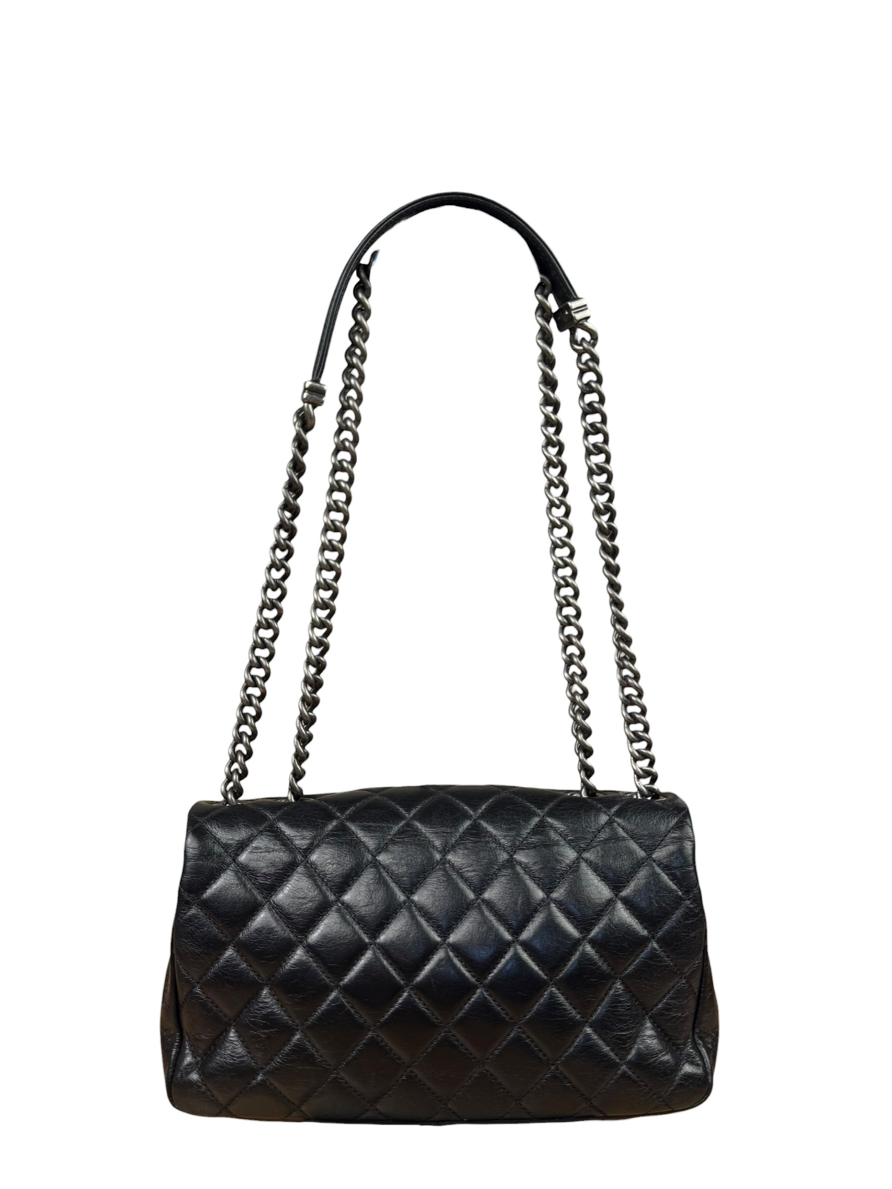 Chanel Black Leather Quilted Leather 31 Rue Cambon Flap Bag 2014