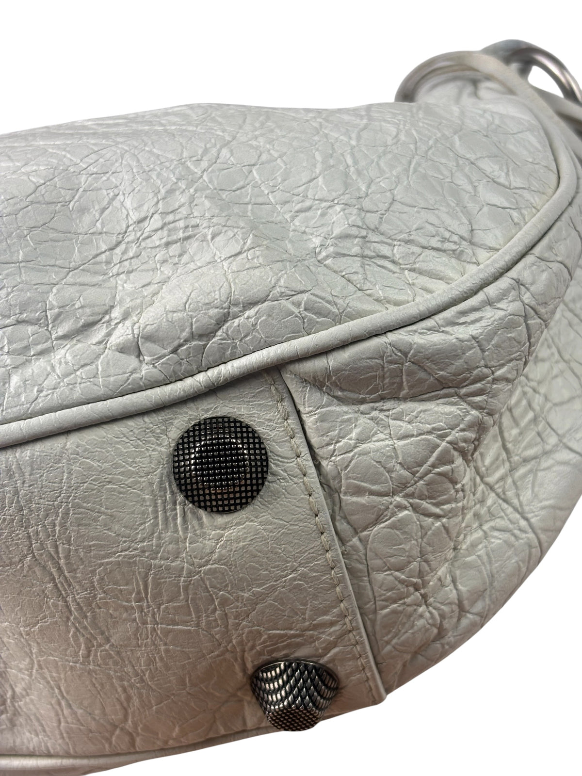 Balenciaga White Lambskin Le Cagole Shoulder Bag