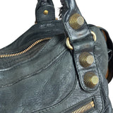 Balenciaga Black Leather Giant Gold City Two-Way Bag 21