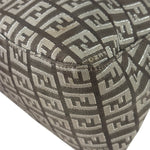 Fendi Brown/Metallic Gold Leather Trim Zucca Baguette