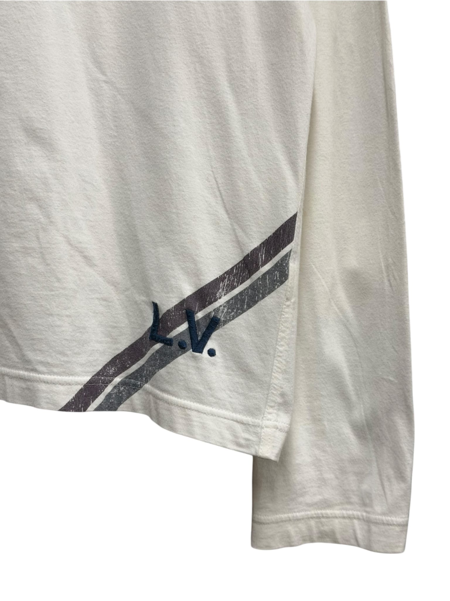 Louis Vuitton White LV Logo Long Sleeve Top