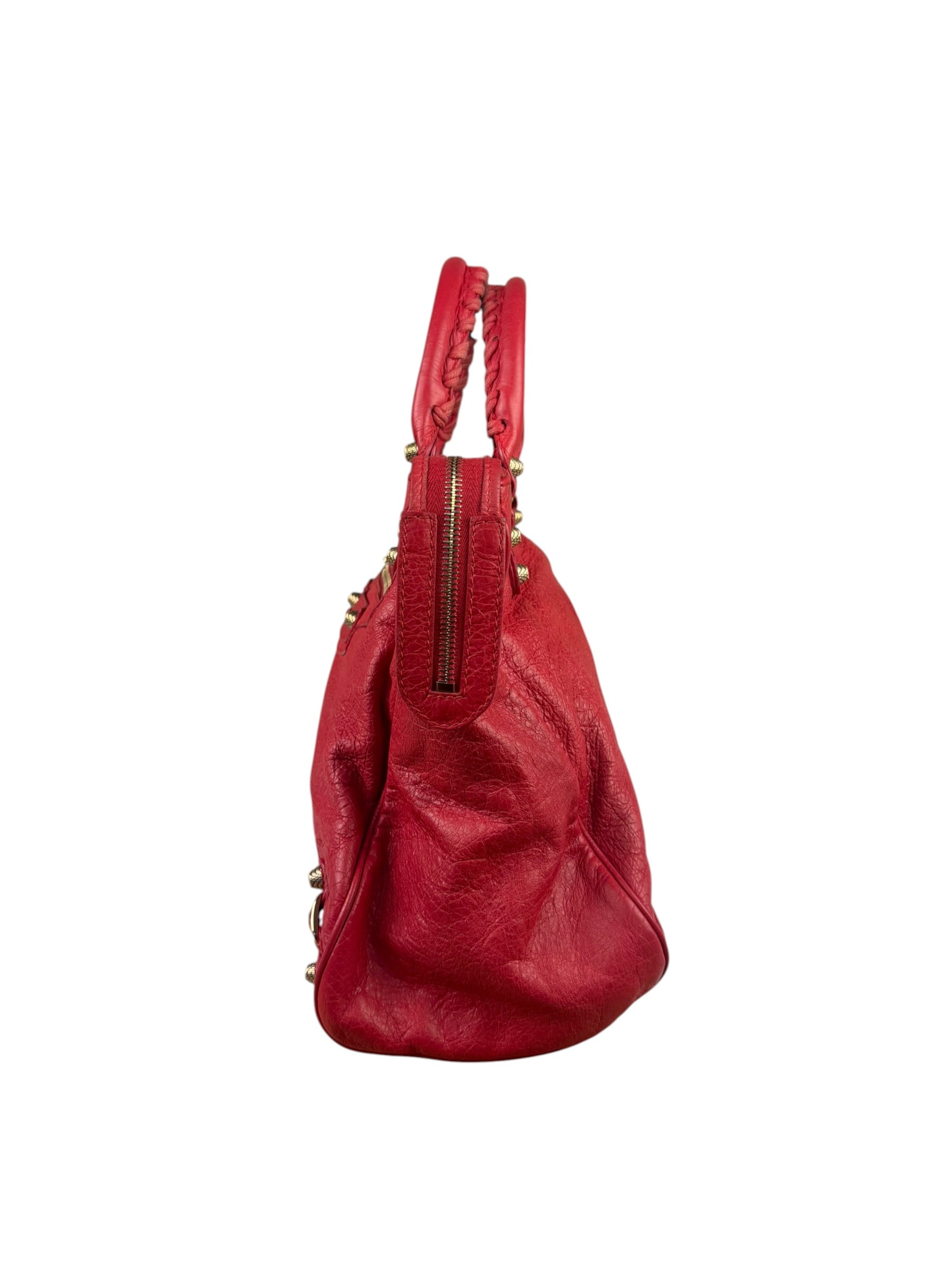 Balenciaga Red Calfskin Rouge Le City Bag