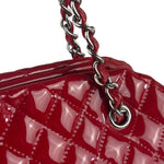 Chanel Red Patent Quilted Leather Large Just Mademoiselle Bowling Bag