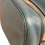 Hermes Blue Leather Cosmetic Pouch