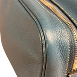Hermes Blue Leather Cosmetic Pouch
