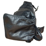 Balenciga Black Leather Classic Traveler Backpack