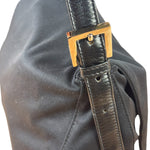 Fendi Black Leather Trim Mamma Baguette