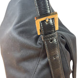 Fendi Black Leather Trim Mamma Baguette